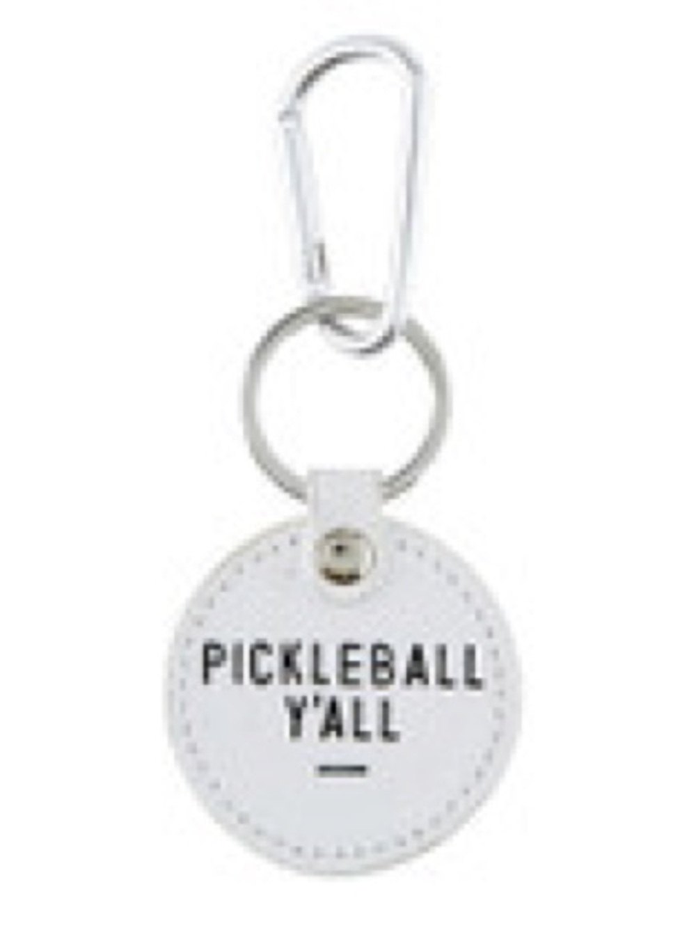White 'Pickleball Y'all' Round Keychain